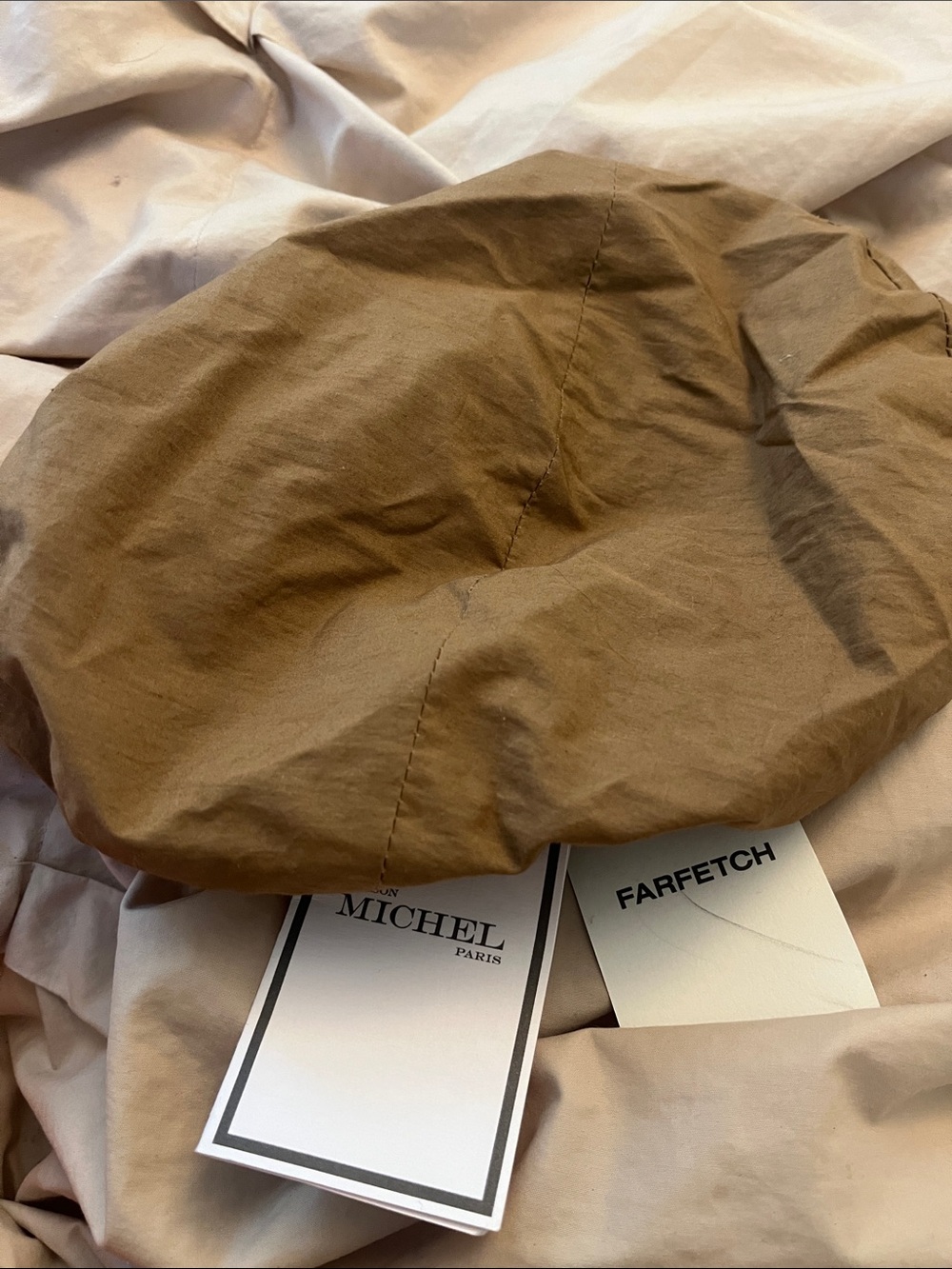 Brown Maison Michel Beret Hat - Neutral Brown